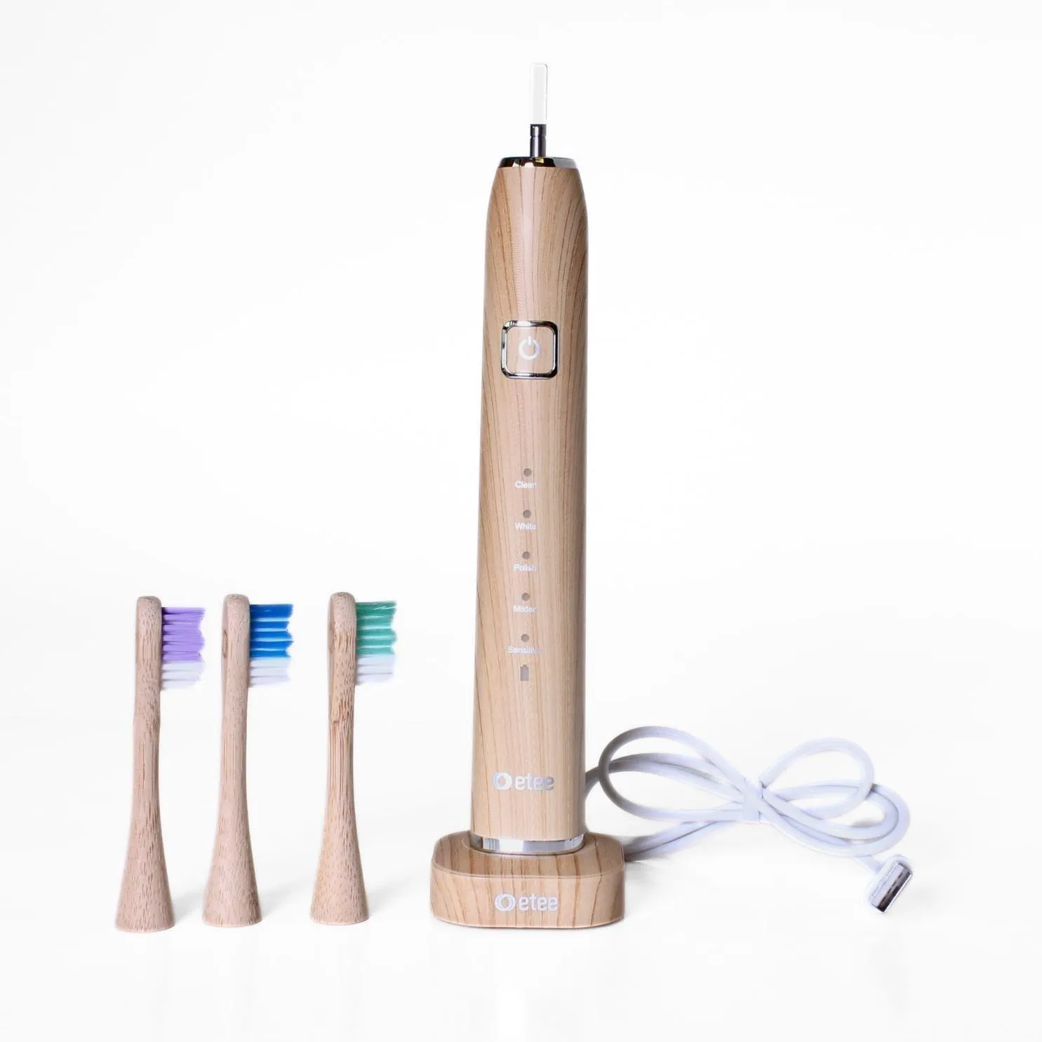 Electric Toothbrush with Replaceable Bamboo Head