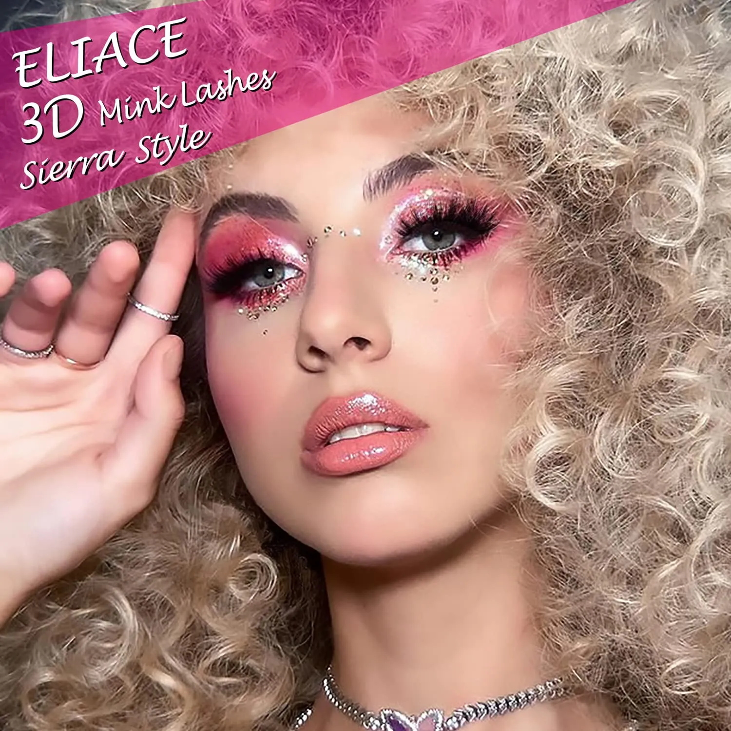 Eliace False Eyelashes Natural look Cat Eye Lashes Wispy, 3D Mink lashes Fluffy Long Thick, Fake Eyelashes Cross Wispy Volume Lash Soft Reusable Dramatic, 15 Pairs, Sierra Style