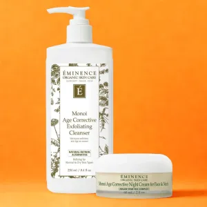 Eminence Organics Resurface & Restore Pair (Monoi Age Corrective Exfoliating Cleanser   Monoi Age Corrective Night Cream for Face & Neck)
