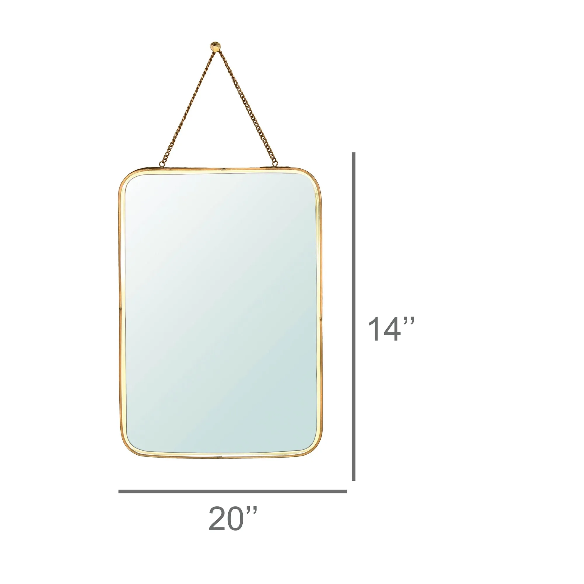 Estelle Mirror, Brass - Vertical Rectangle By HomArt
