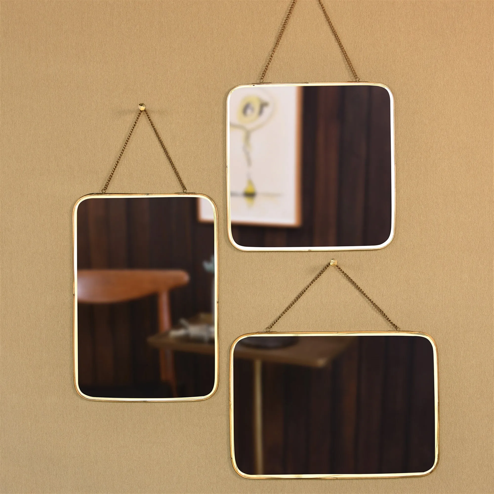 Estelle Mirror, Brass - Vertical Rectangle By HomArt