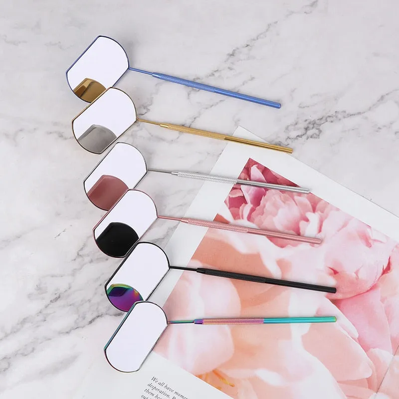 Eyelash Mirror Large Makeup Mirror Magnifying Beauty Long Handle Mirror For Checking False Eyelashes Tools Extension Makeup Tool
