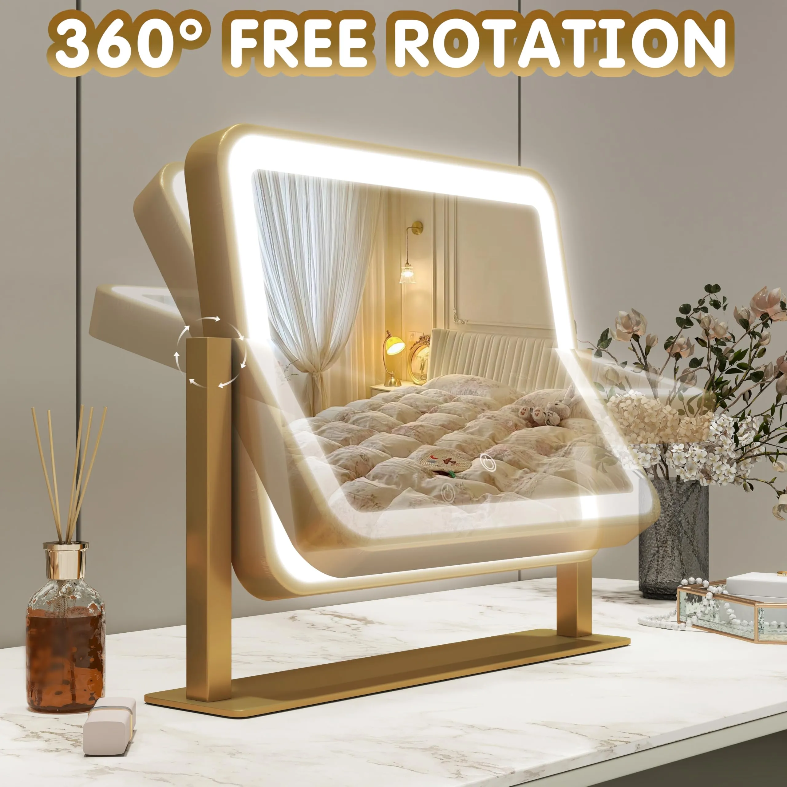 FENNIO Lighted Makeup Mirror with Dimmable Lighting