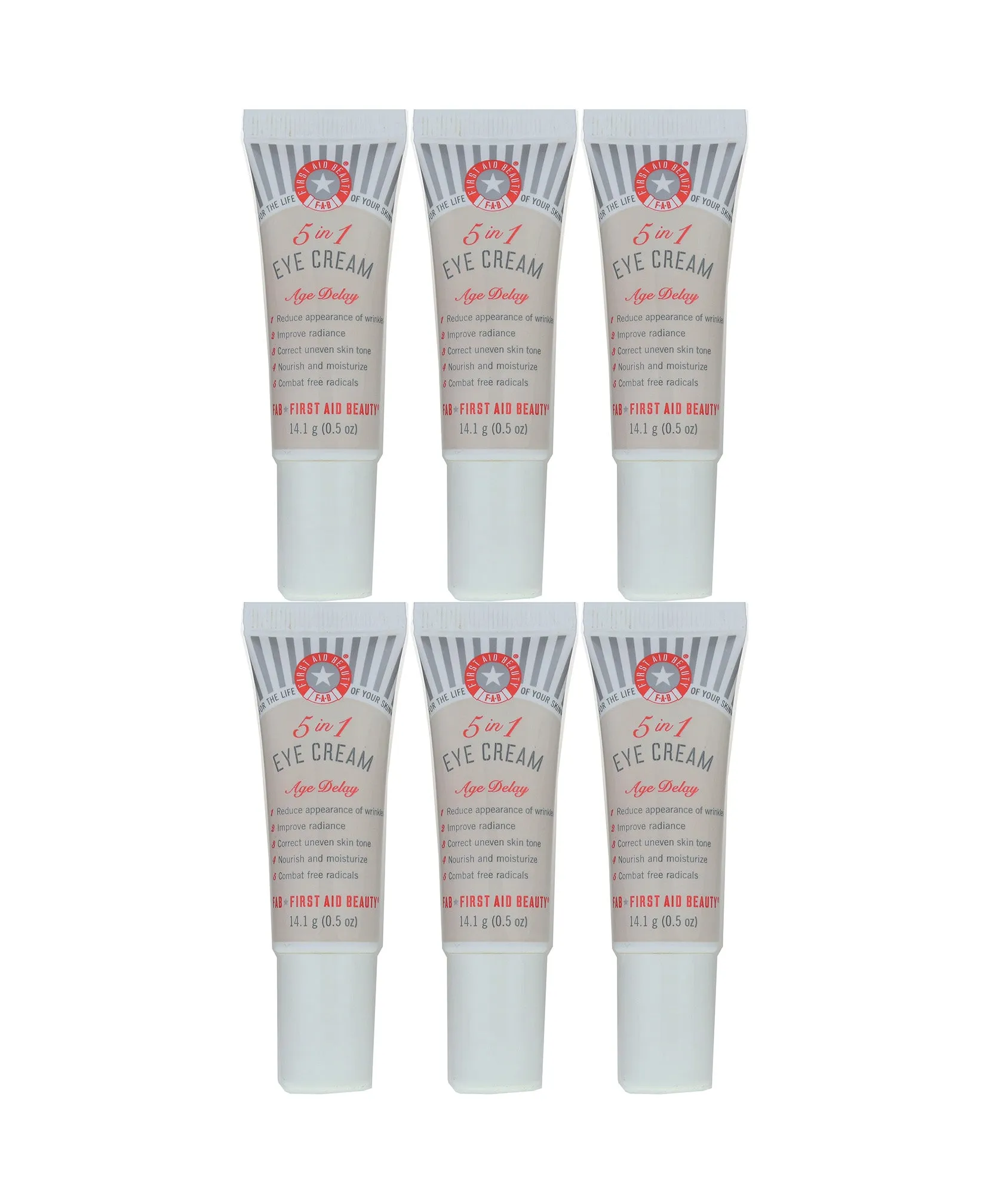 First Aid Beauty 5 In 1 Eye Cream Age Delay 0.5Oz/14.1g Unboxed [Pack Of 6]