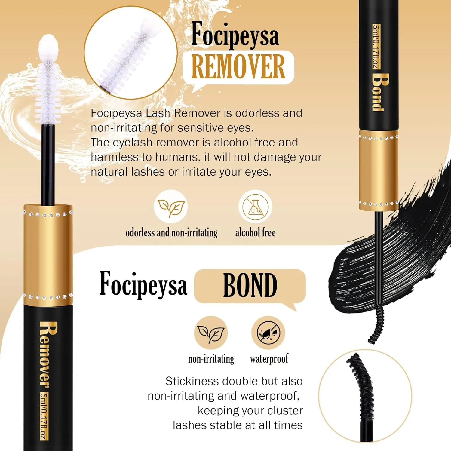 Focipeysa Lash Extension Kit Thick Eyelash Extension Kit 10-18Mm Fluffy Lash Clusters 200D Individual Eyelashes Kit with Lash Bond, Lash Remover, Lash Applicator, DIY Lashes Extension