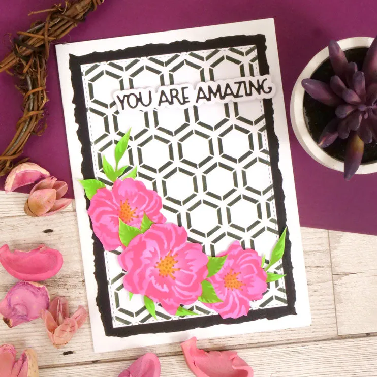 For The Love Of Masks - Layering Floral Honeycomb Tiles