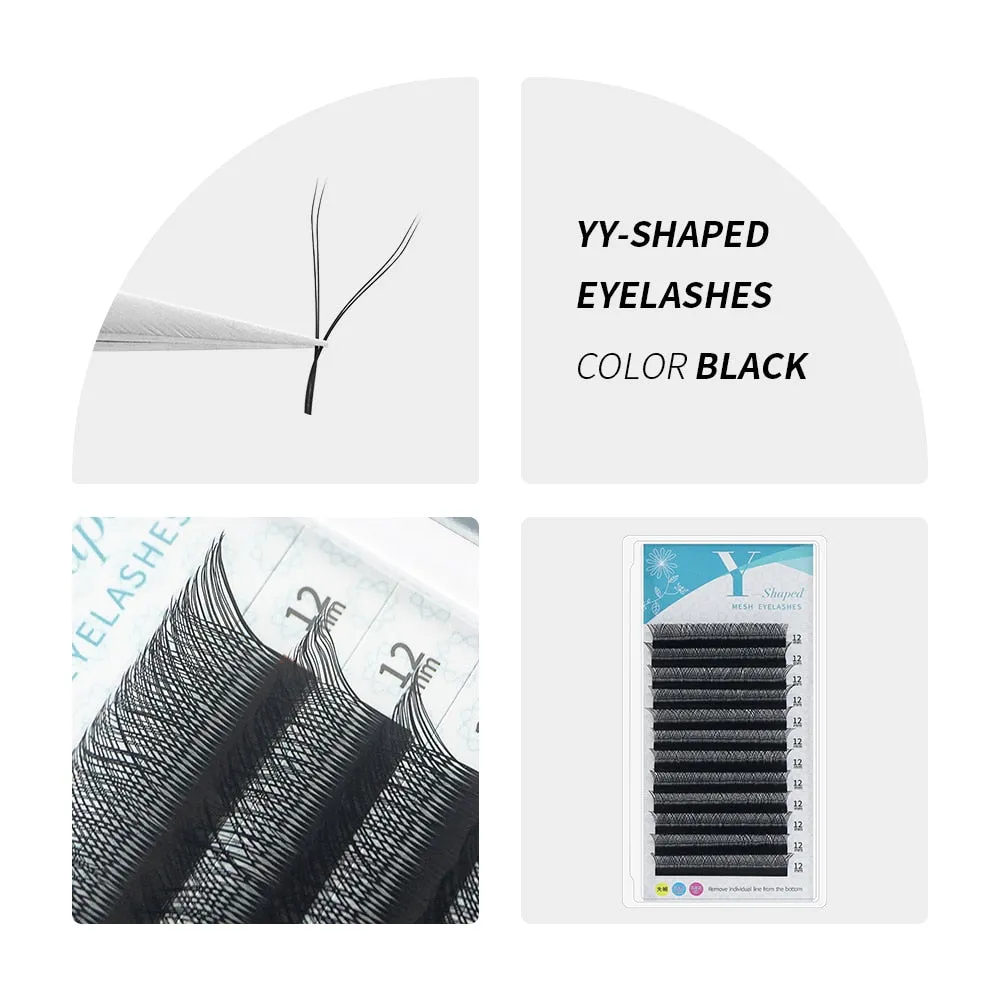 GAHAMACA W Shape Eyelash Extensions L/LU 3D Premade Volume Fan Lashes W Style Lashes Comfortable Faux Mink Natural Eyelash