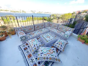 Gray Arabic Floor Sofa, L Shape Corner Seating Set, Bench Cushions, Sectional Sofa, Pallet Sofas, Floor Cushions, Floor Couches, Outdoor Sofa