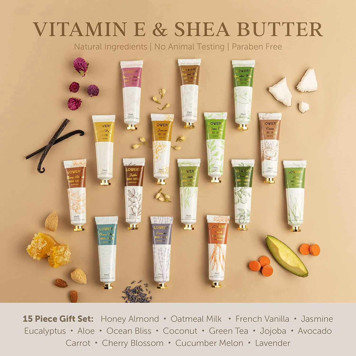 Hand Lotions Gift Set - 15pc Traveling Moisturizing Kit