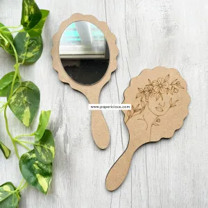 Hand Mirror Girl with Flowers