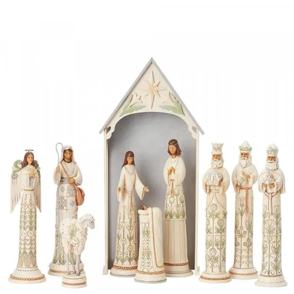 Heartwood Creek White Woodland  A Time for Joy Limited Edition Nativity Set