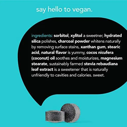 hello Activated Charcoal Whitening Toothpaste Tablets 120 Count Total (Pack of 2)