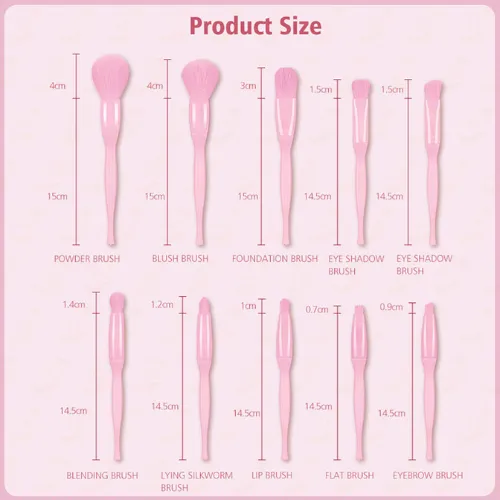 High Quality 10 pcs Candy Color Makeup Brushes Tool Set