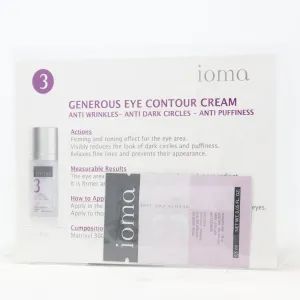 Ioma 3 Generous Eye Contour Cream  0.005oz/1.5ml New
