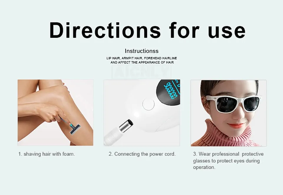 IPL Laser Hair Removal Machine, with LED display panel. 900000 flash
