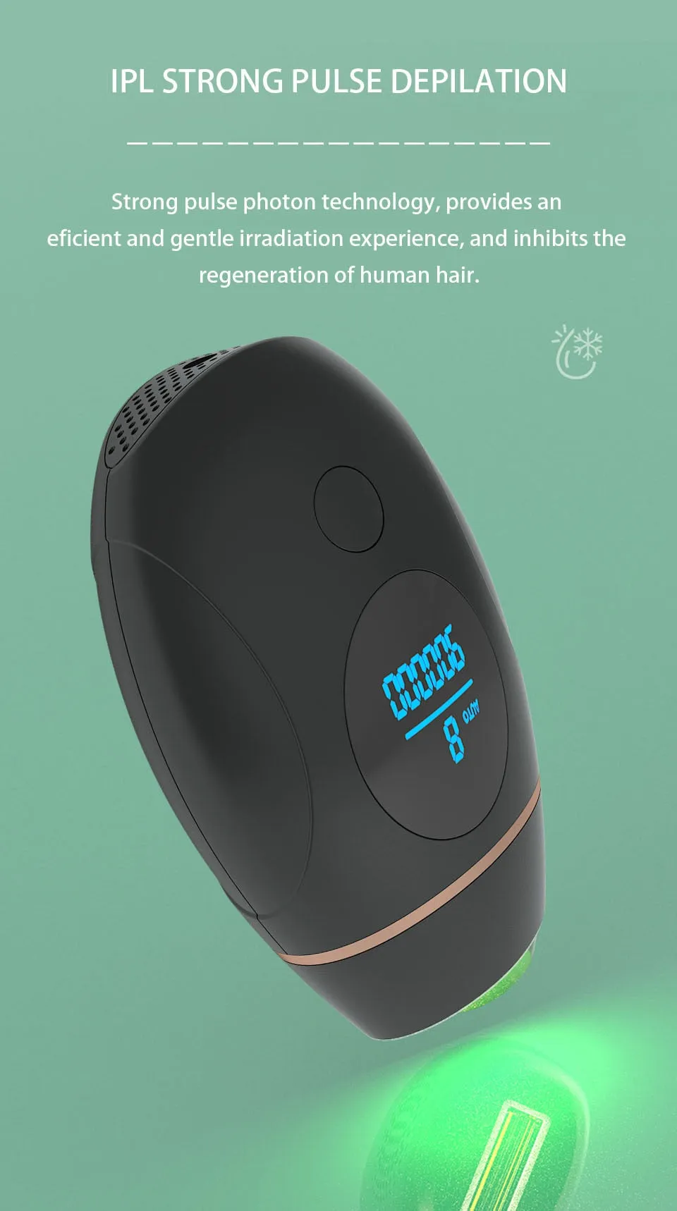 IPL Laser Hair Removal Machine, with LED display panel. 900000 flash