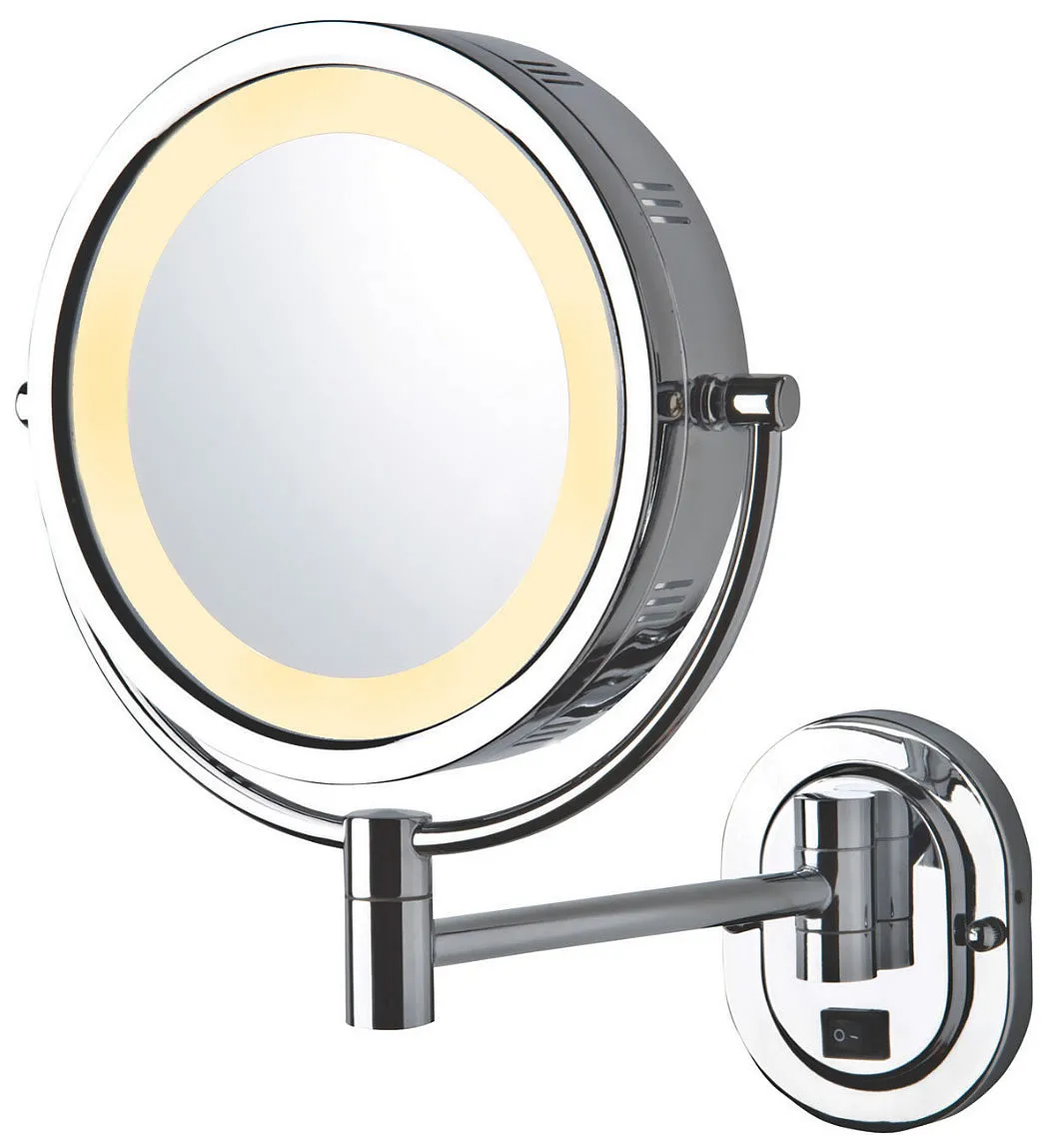 Jerdon 5x/1x Reversible Hardwired Makeup Mirror- 4 Finishes