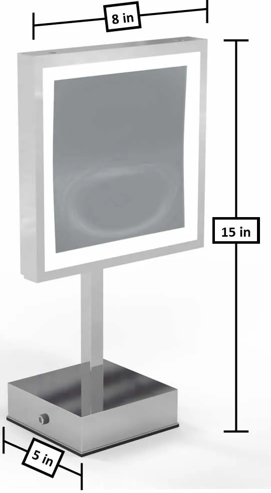 Kimball & Young 3x Cordless 5,500k LED Free-Standing Makeup Mirror