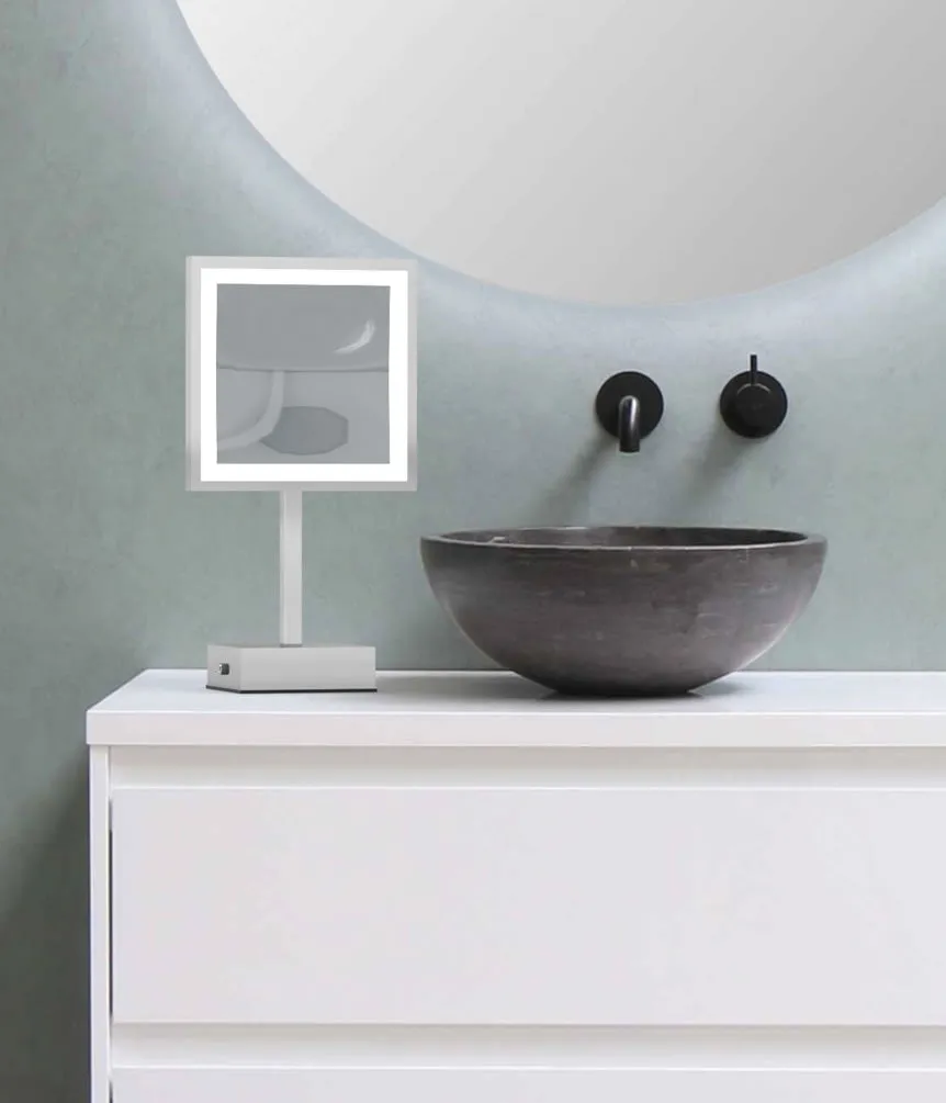 Kimball & Young 3x Cordless 5,500k LED Free-Standing Makeup Mirror