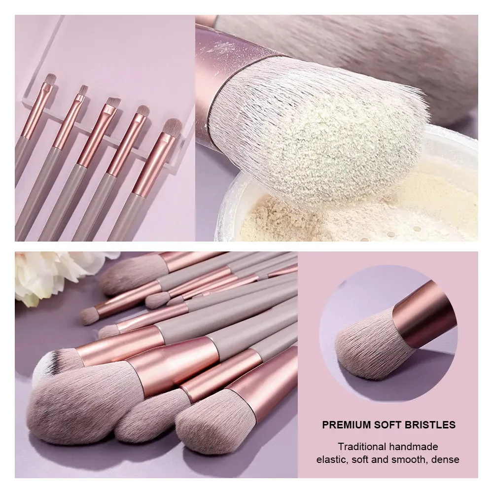 Lady Glams - 13PCS Makeup Brushes Set Super soft detail brush Blush Brush Foundation Concealer Contour Eyeshadow Brush Women Beauty Tools