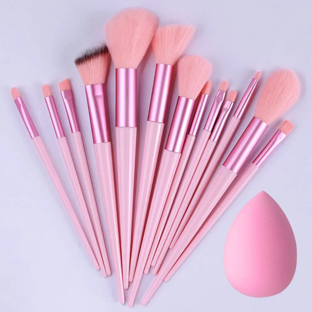 Lady Glams - 13PCS Makeup Brushes Set Super soft detail brush Blush Brush Foundation Concealer Contour Eyeshadow Brush Women Beauty Tools