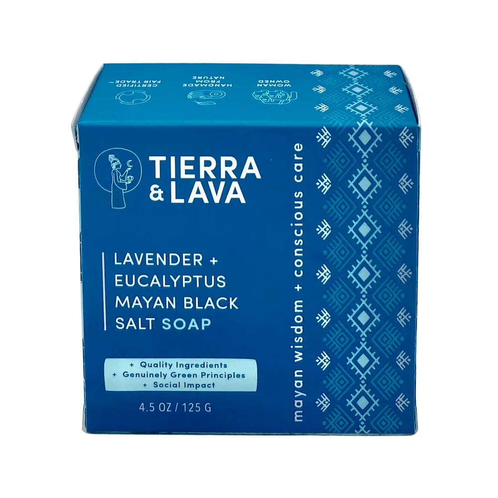 Lavender, Eucalyptus & Mayan Black Salt Soap Bar (4.5oz)