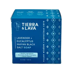 Lavender, Eucalyptus & Mayan Black Salt Soap Bar (4.5oz)