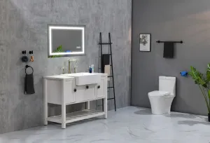 Led Bathroom Mirror32"X 24" With Front And Backlight, Large Dimmable Wall Mirrors With Anti-Fog, Shatter-Proof, Memory, 3 Colors, Led Vanity Mirror