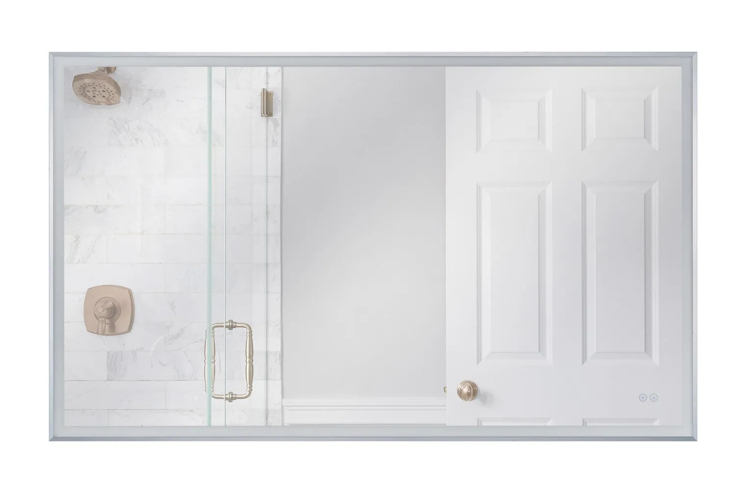 LED Mirror in Brushed Polished Nickel