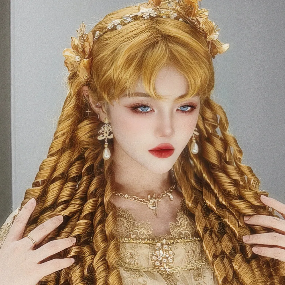Mabuxi~Retro Lolita Wig Elegant Roman Curls Gorgeous Court Wigs