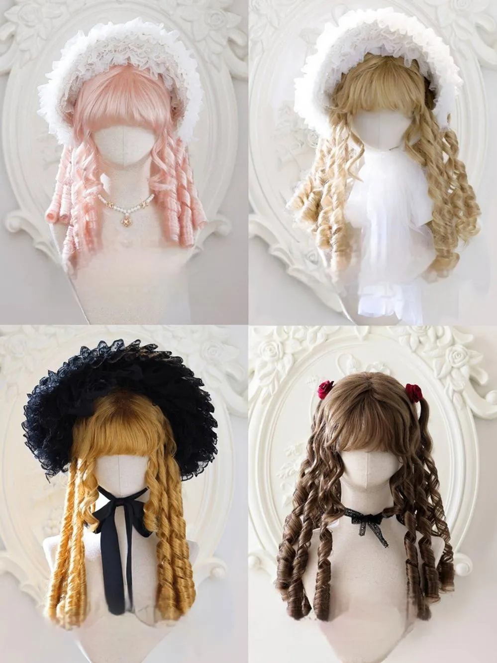 Mabuxi~Retro Lolita Wig Elegant Roman Curls Gorgeous Court Wigs