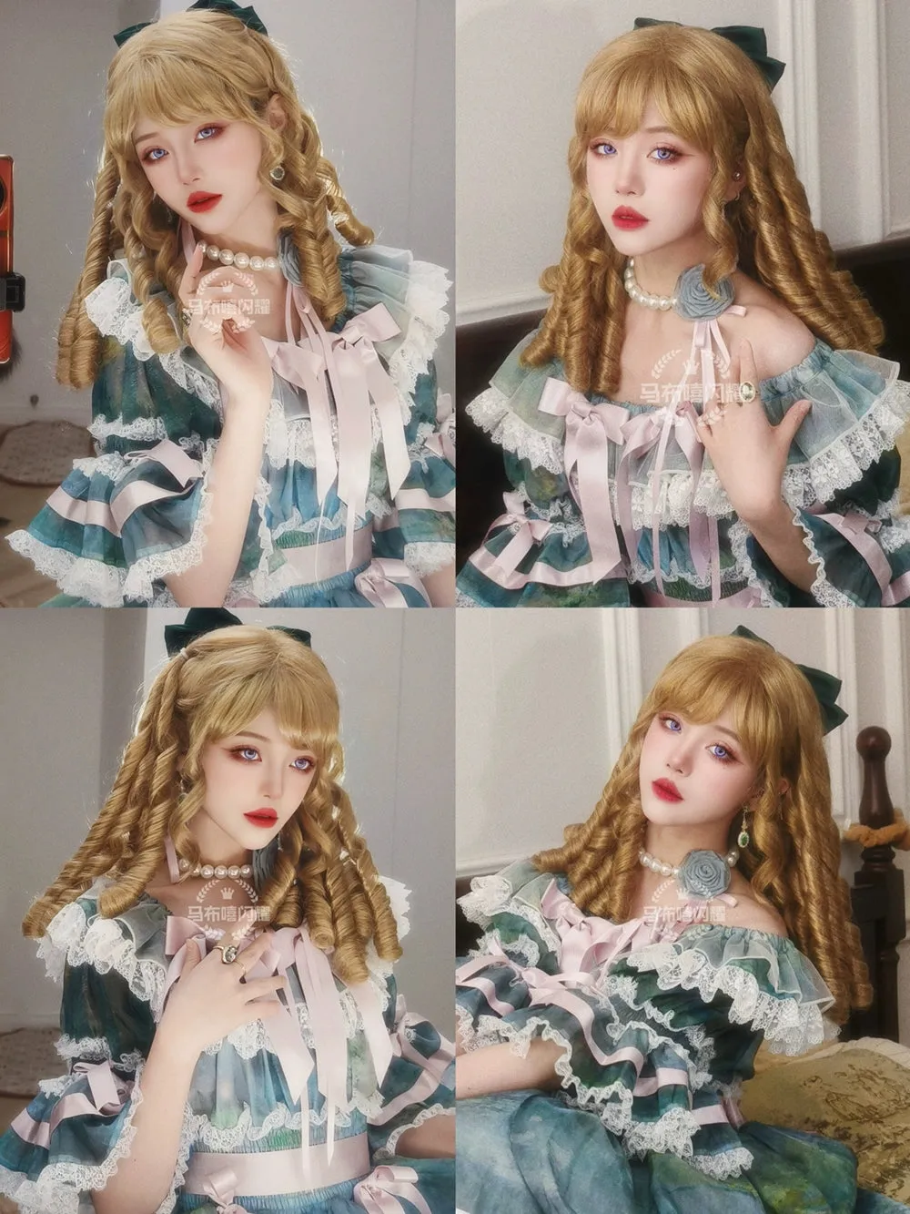 Mabuxi~Retro Lolita Wig Elegant Roman Curls Gorgeous Court Wigs