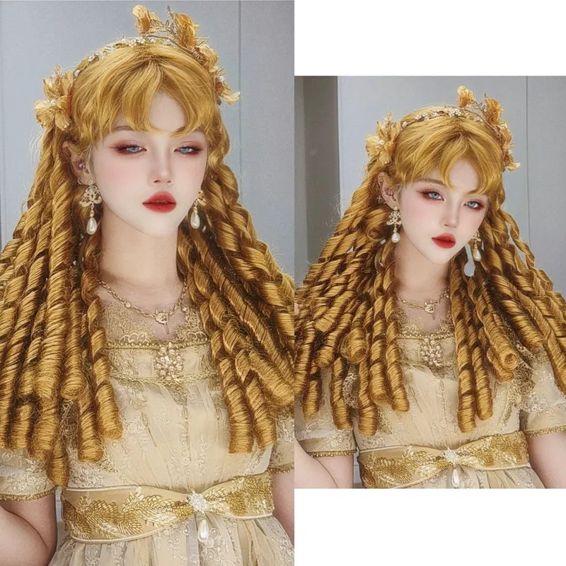 Mabuxi~Retro Lolita Wig Elegant Roman Curls Gorgeous Court Wigs