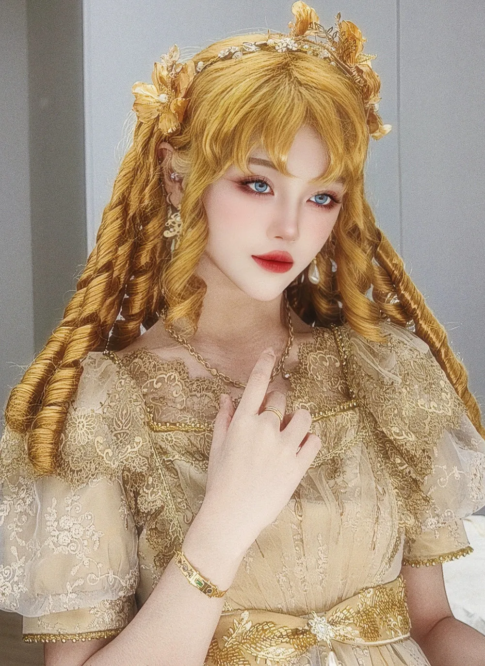 Mabuxi~Retro Lolita Wig Elegant Roman Curls Gorgeous Court Wigs