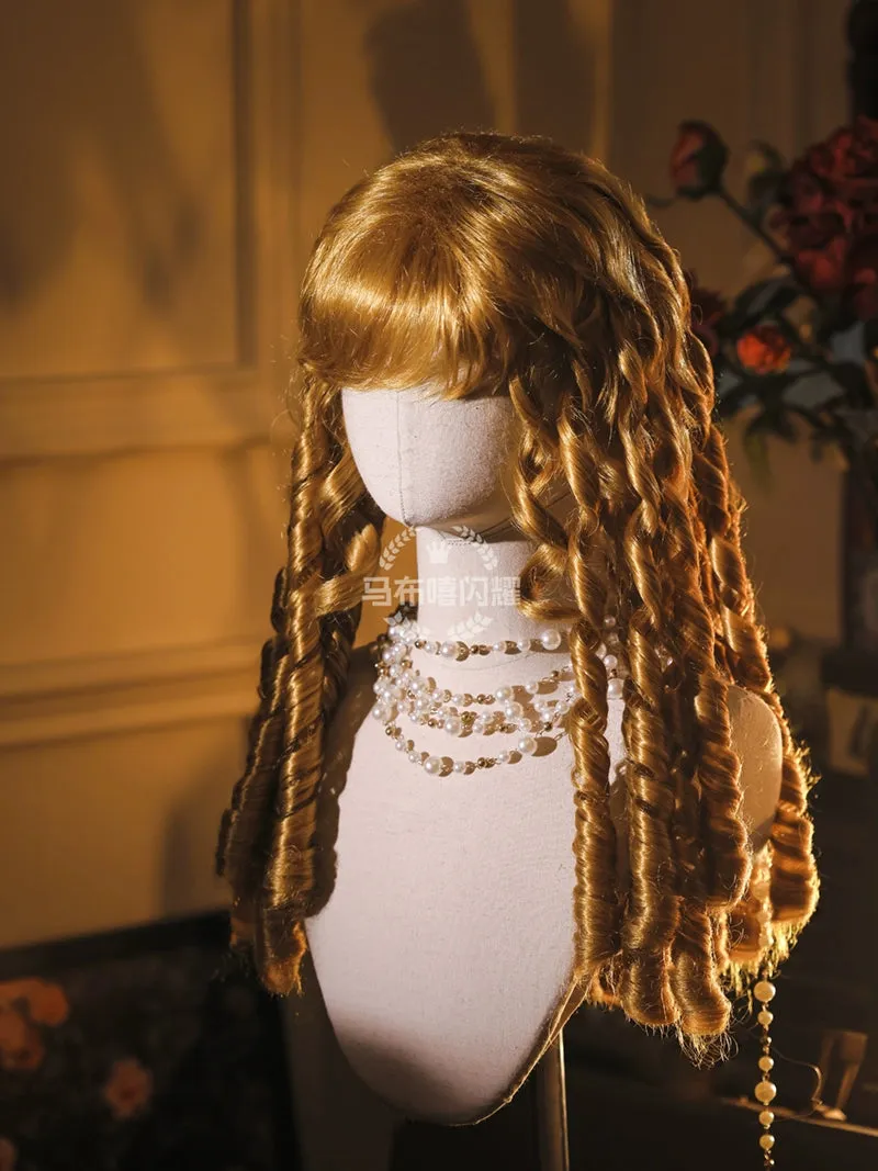 Mabuxi~Retro Lolita Wig Elegant Roman Curls Gorgeous Court Wigs