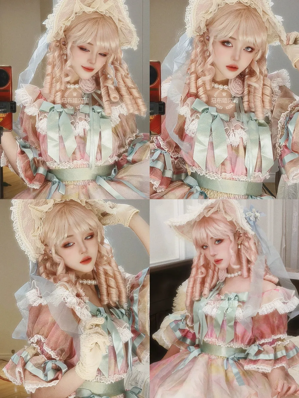 Mabuxi~Retro Lolita Wig Elegant Roman Curls Gorgeous Court Wigs