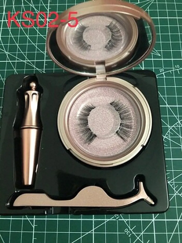 Magnetic Liquid Eyeliner & Magnet False Eyelashes & Tweezer Set Natural Long Fake Eye Lashes Kit Easy to Wear