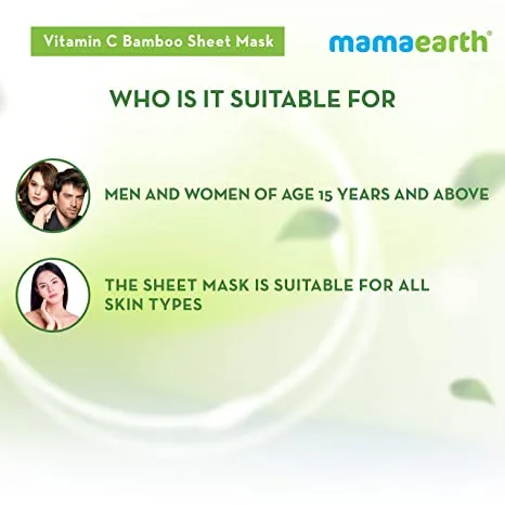 Mamaearth Vitamin C Bamboo Sheet Mask with Vitamin C and Honey for Skin Illumination Pack of 2 (25g * 2)