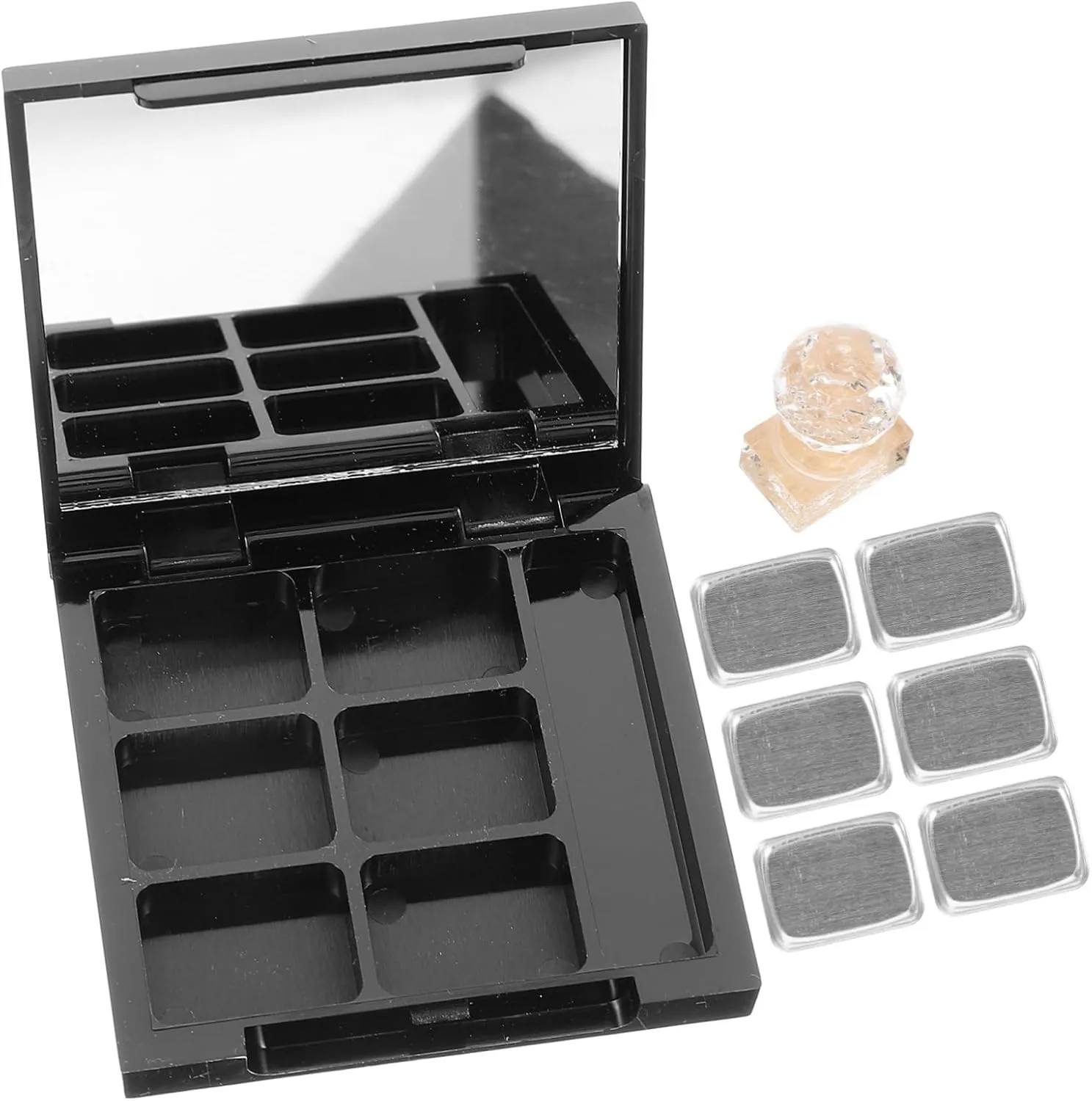 MERRYHAPY 1 Set Empty Diy Eyeshadow Case for Travel Makeup Palette Organizer Small Powder Container