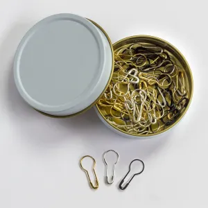 Metallic Gold, Silver, and Black Bulb Shaped Lockable Stitch Markers for Knitting and Crochet