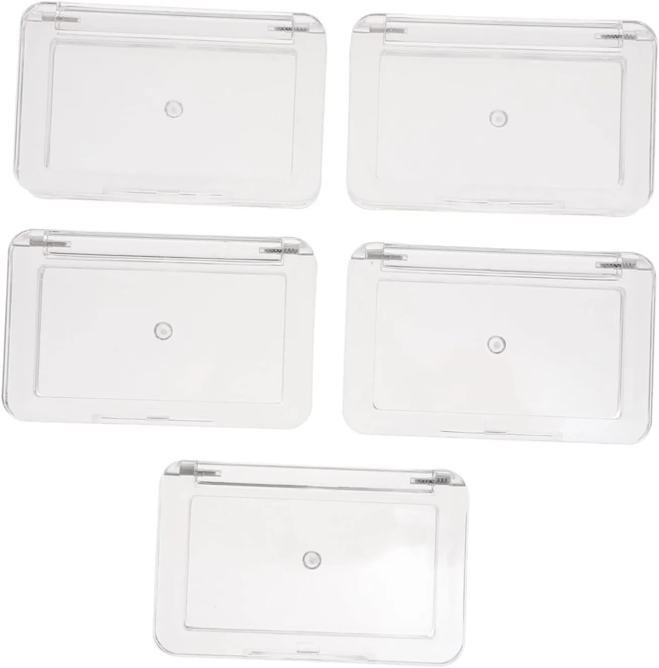 Mikinona 5Pcs Transparent Eyeshadow Containers Makeup Organizer Box for Travel Durable Blusher Cases for Eyeshadow Lipstick Loose Powder Stylish Cosmetic Storage