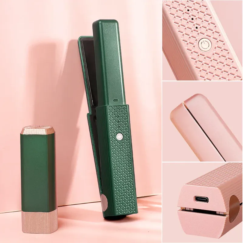 Mini USB Cordless Straight & Curl Curling Iron