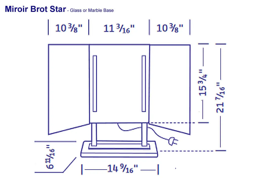Miroir Brot Star 6-Sided Panoramic LED Makeup Mirror