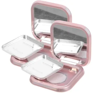 Mobestech 4Pcs Empty Box Eyeshadow Powder Blush Makeup Case Highlight Container Mirror Inside Homemade Eye Shadow Empty Boxes for Women Girls (2 empty boxes  2 aluminum trays)