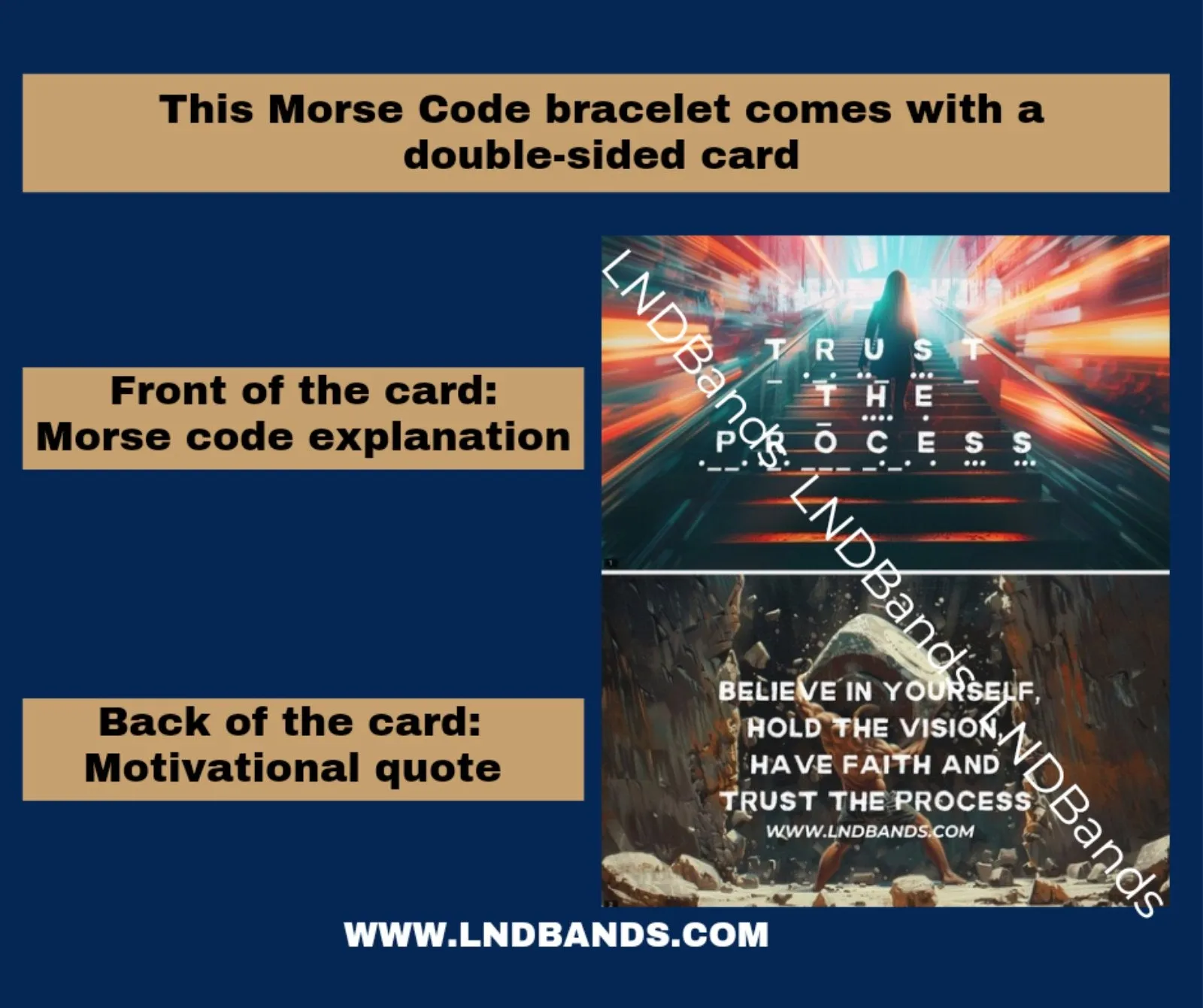 Morse code TRUST THE PROCESS African Turquoise Tiger eye Adjustable Affirmation Bracelet, motivational encouraging meaningful, inspirational