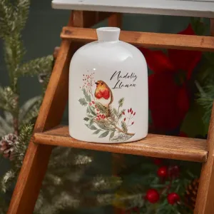 Nadolig Llawen vase - Robins & Berry Foilage