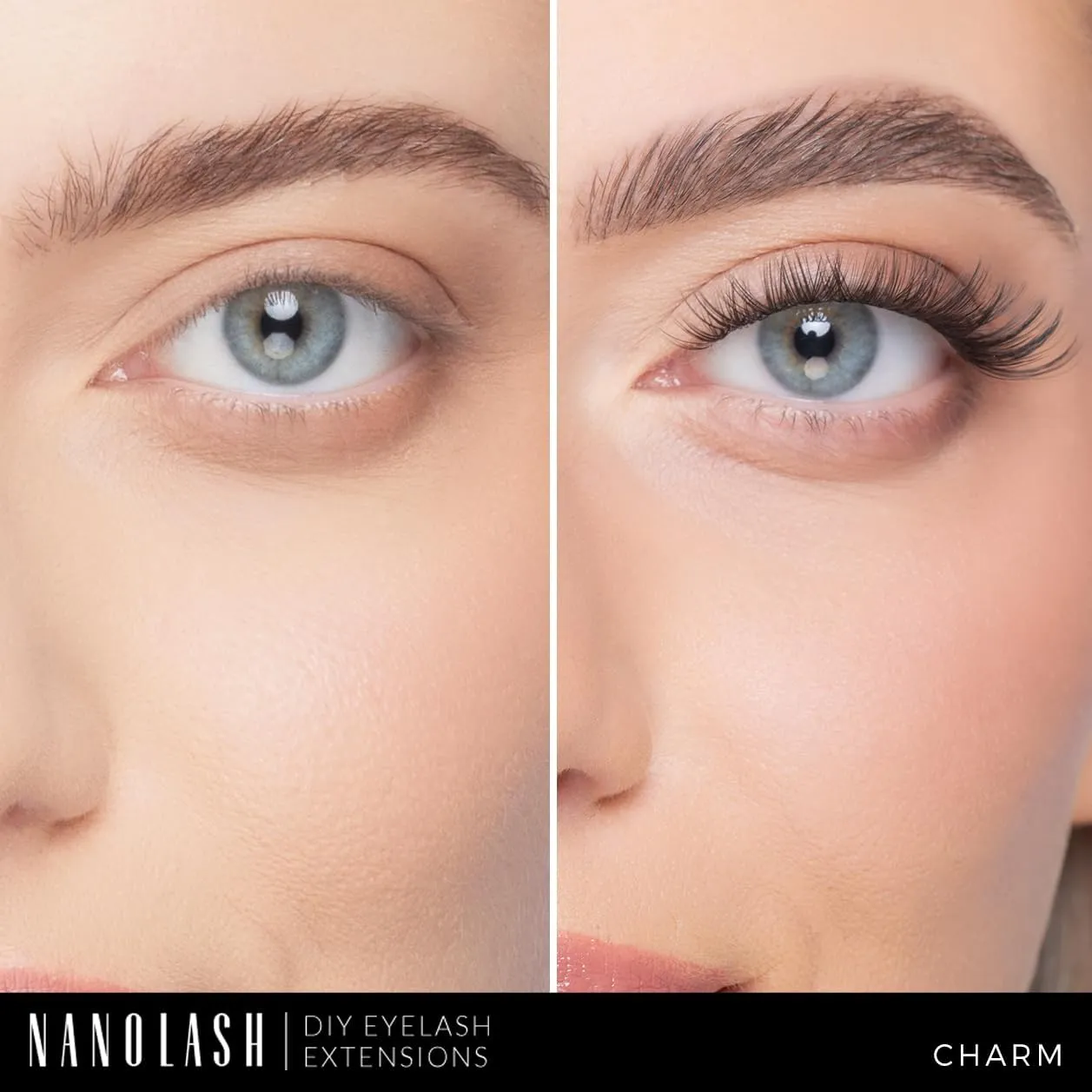 Nanolash DIY Eyelash Extensions 36 pcs - cluster lashes DIY, cluster false eyelashes for lash extensions at home, individual cluster lashes (CHARM)