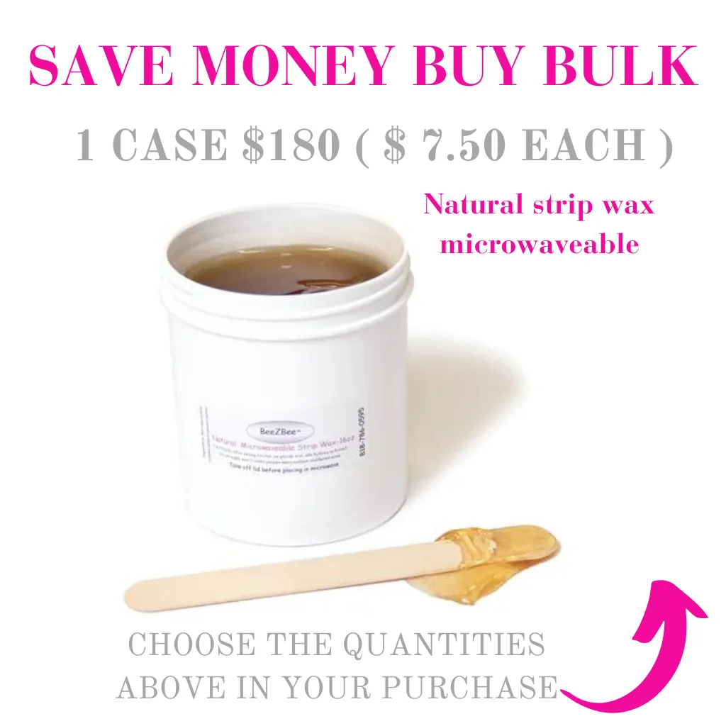 NATURAL LIQUID SOFT STRIP WAX 16 OZ MICROWAVEABLE PLASTIC JAR