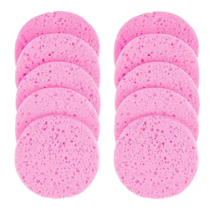 Natural Wood Pulp Makeup Remover Sponges – 5/10pcs, Various Sizes