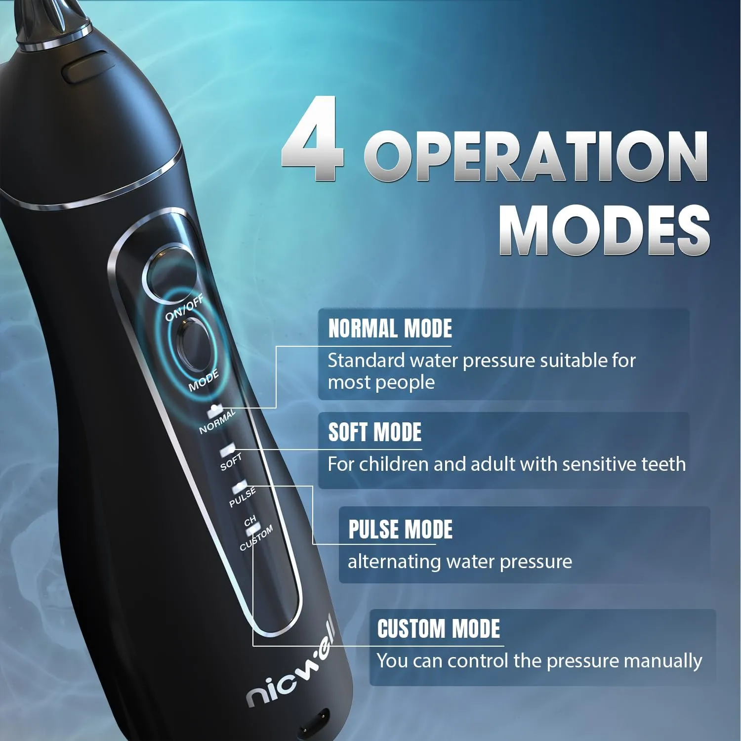 Nicwell Cordless Water Dental Flosser Portable